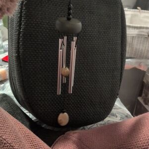 Black Textured Bag with Silver Accents